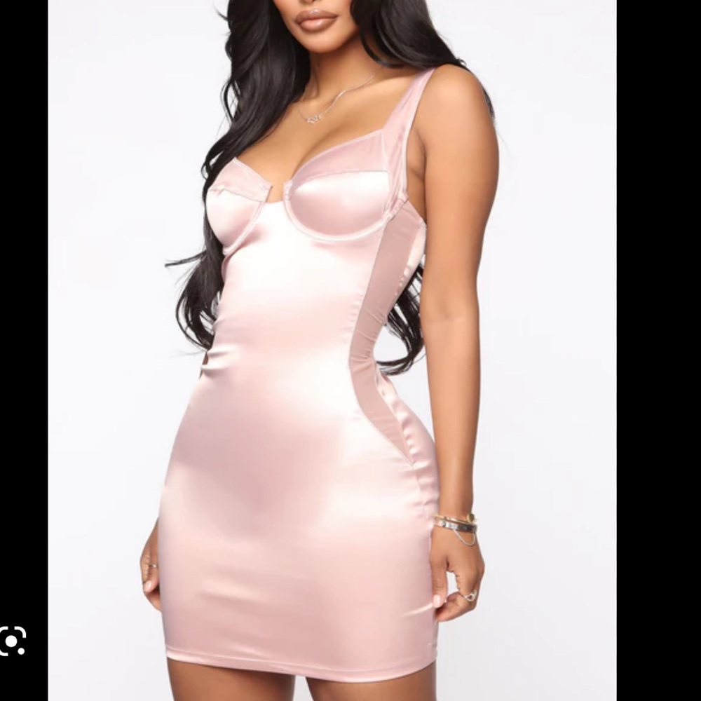 rose gold silk bodycon dress